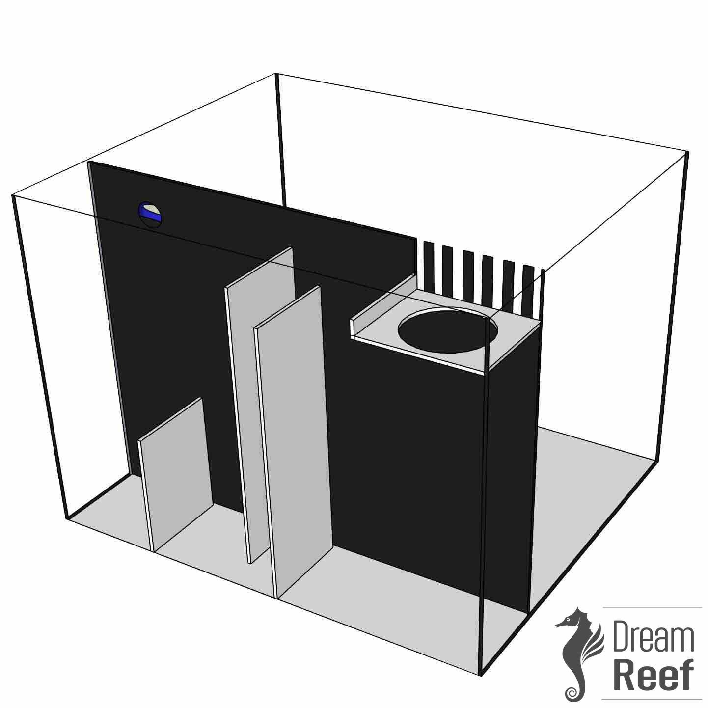 Mořské akvárium 100 litrů, vnitřní filtr, technicky vybavené