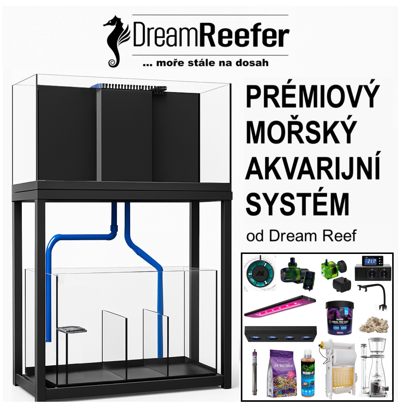 DreamReefer 80 × 50 × 50 cm – Kompletní set mořského akvária