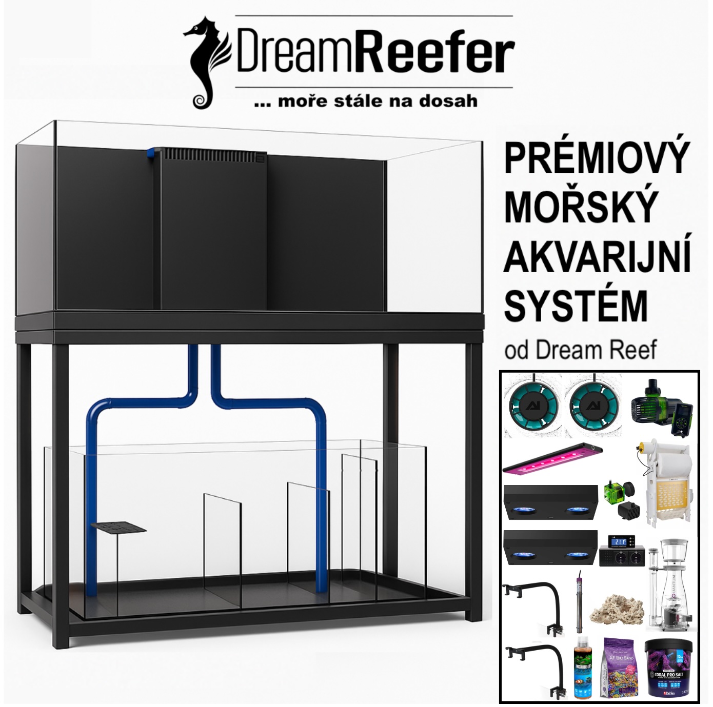 DreamReefer 120 × 60 × 60 cm – Kompletní set mořského akvária