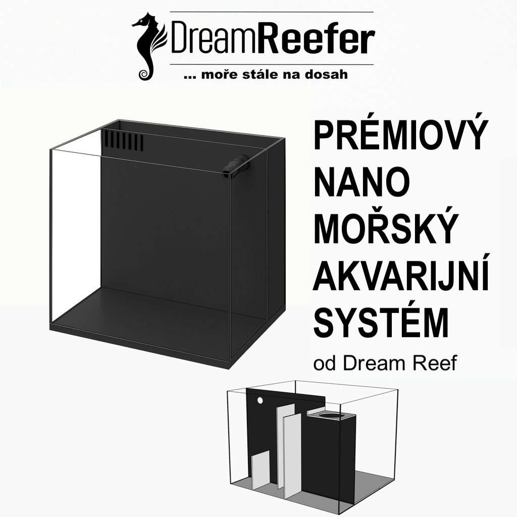 NANO DreamReefer 50 × 50 × 45 cm – samostatné akvárium Extra čiré sklo OPTIWHITE