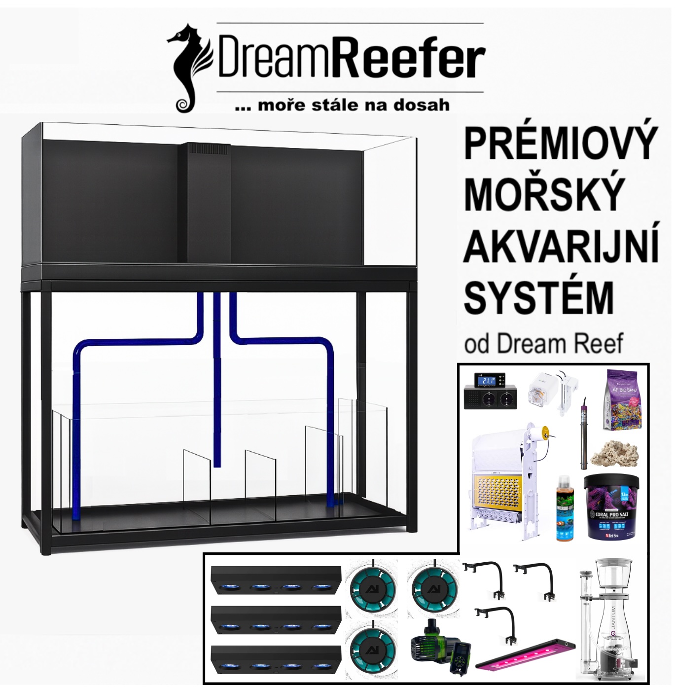 DreamReefer 180 × 65 × 75 cm – Kompletní set mořského akvária