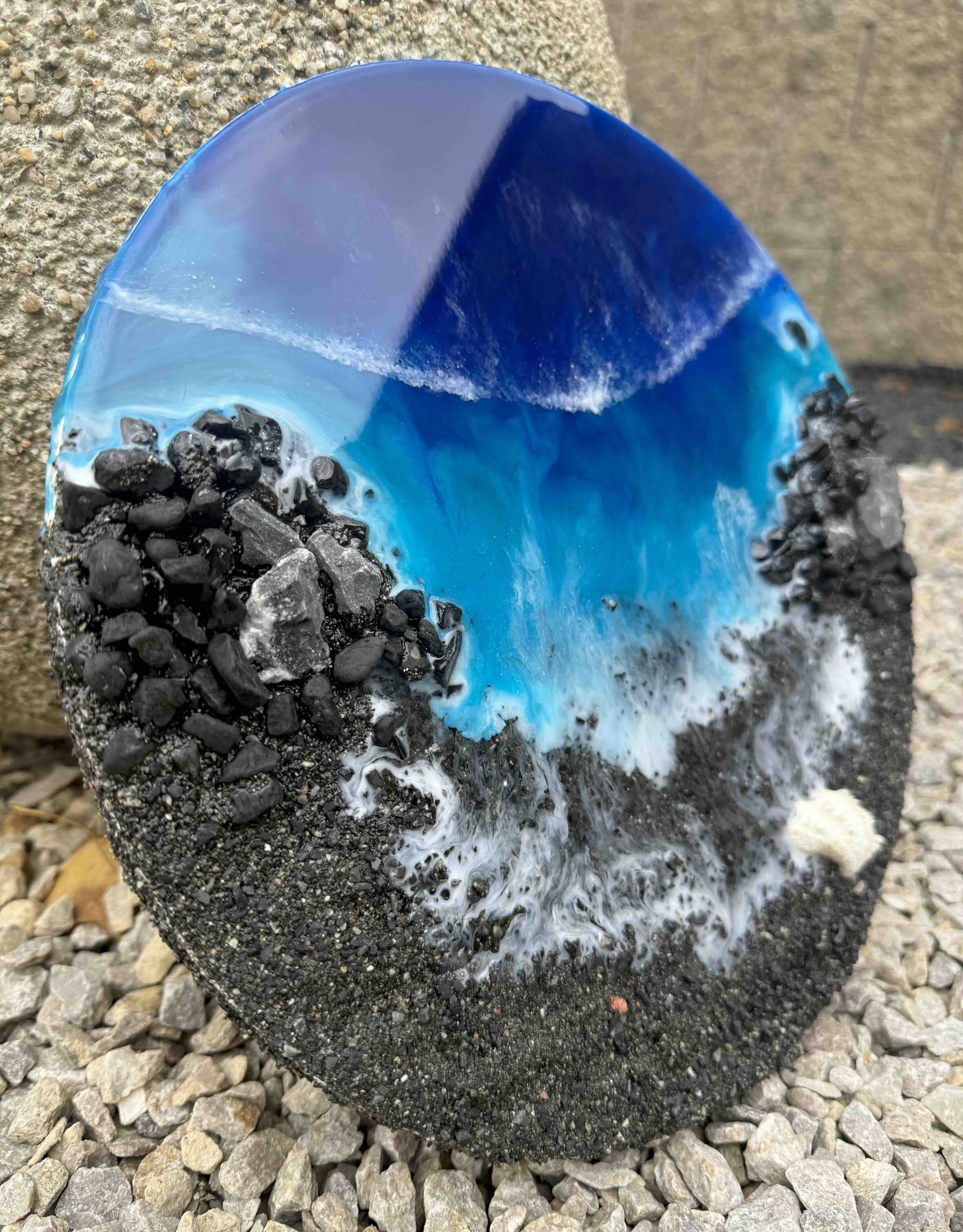 Černá pláž Havaje | 3D obraz, 30 cm