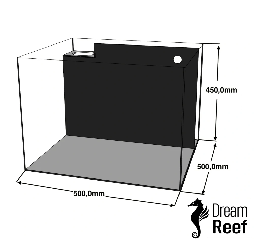 NANO DreamReefer 50 × 50 × 45 cm – samostatné akvárium Extra čiré sklo OPTIWHITE