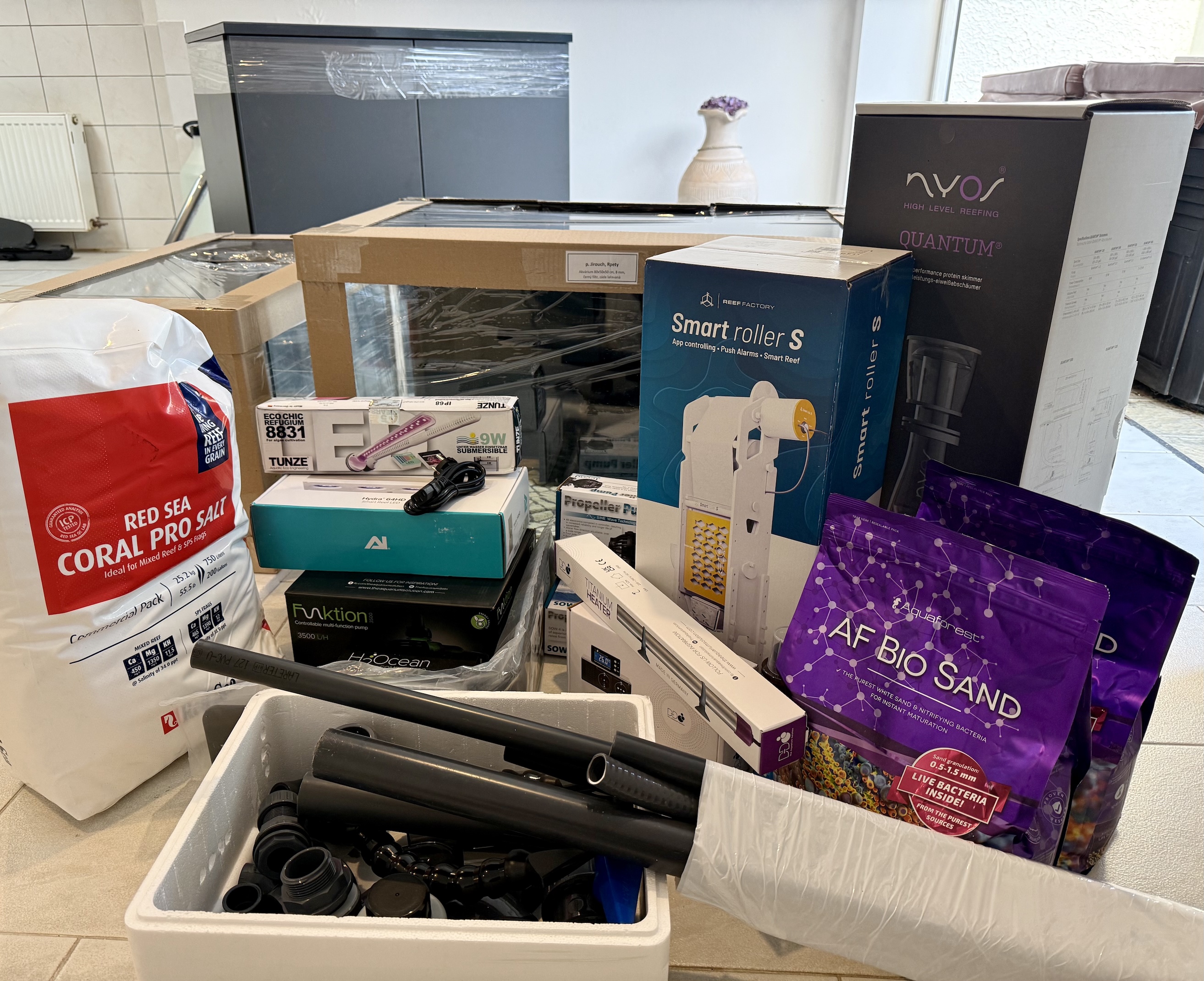 DreamReefer poloostrovní 120 × 60 × 60 cm – Kompletní set poloostrovního mořského akvária